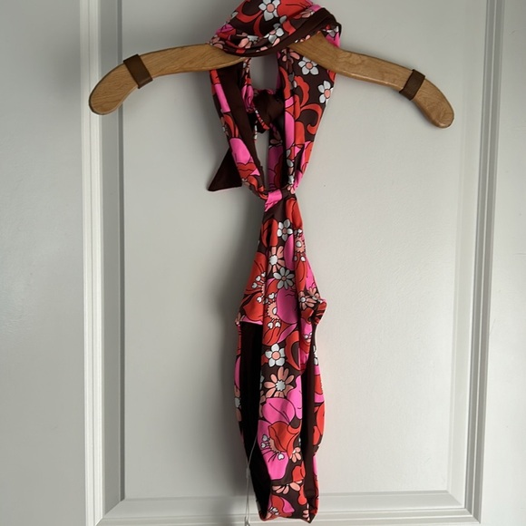 Frankies Bikini tropic floral cut out one piece criss cross Dorothy swimsuit - Picture 3 of 6